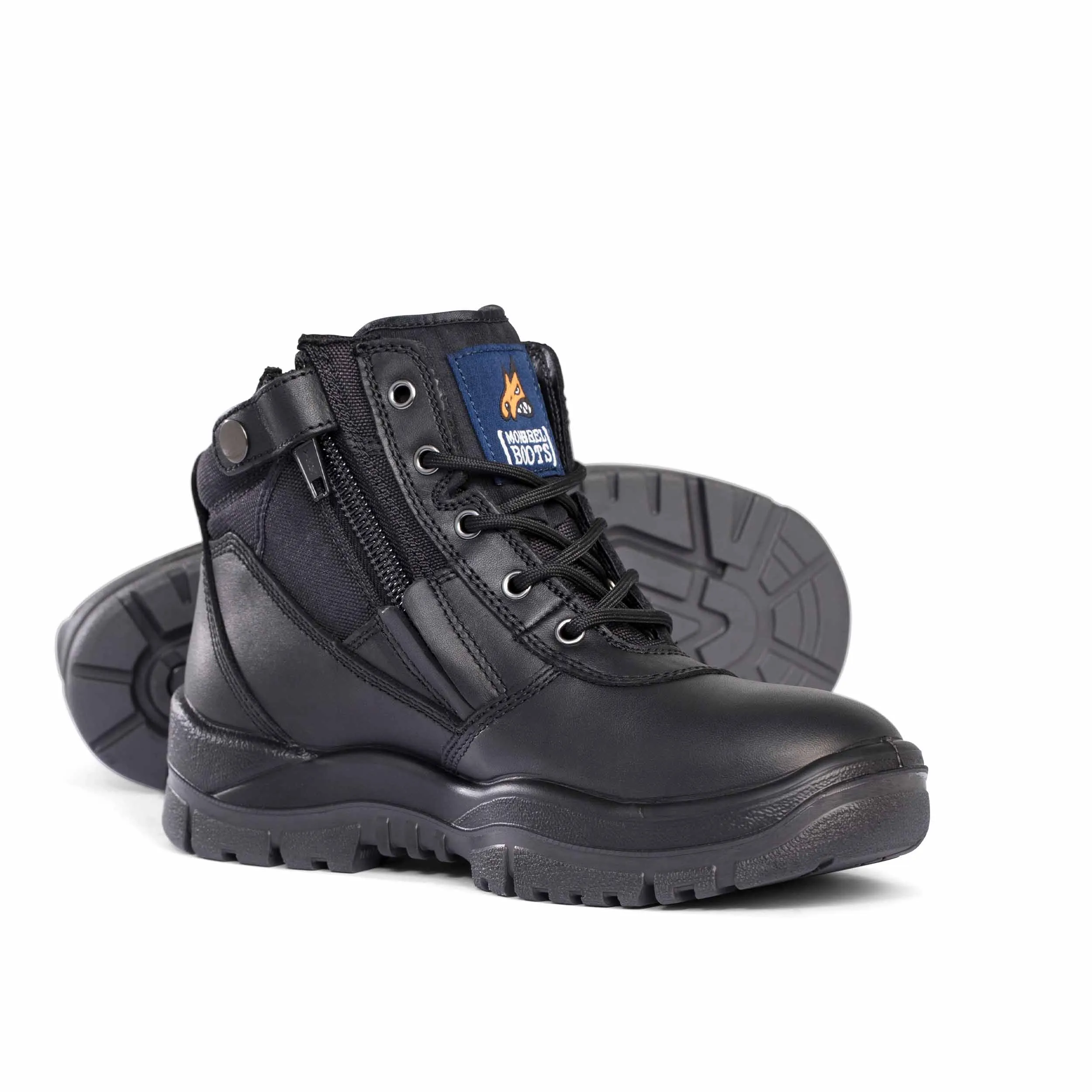 261020-Black Mongrel ZipSider Boot (With Steel Toe Cap)-BLACK