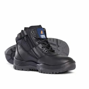 261020-Black Mongrel ZipSider Boot (With Steel Toe Cap)-BLACK