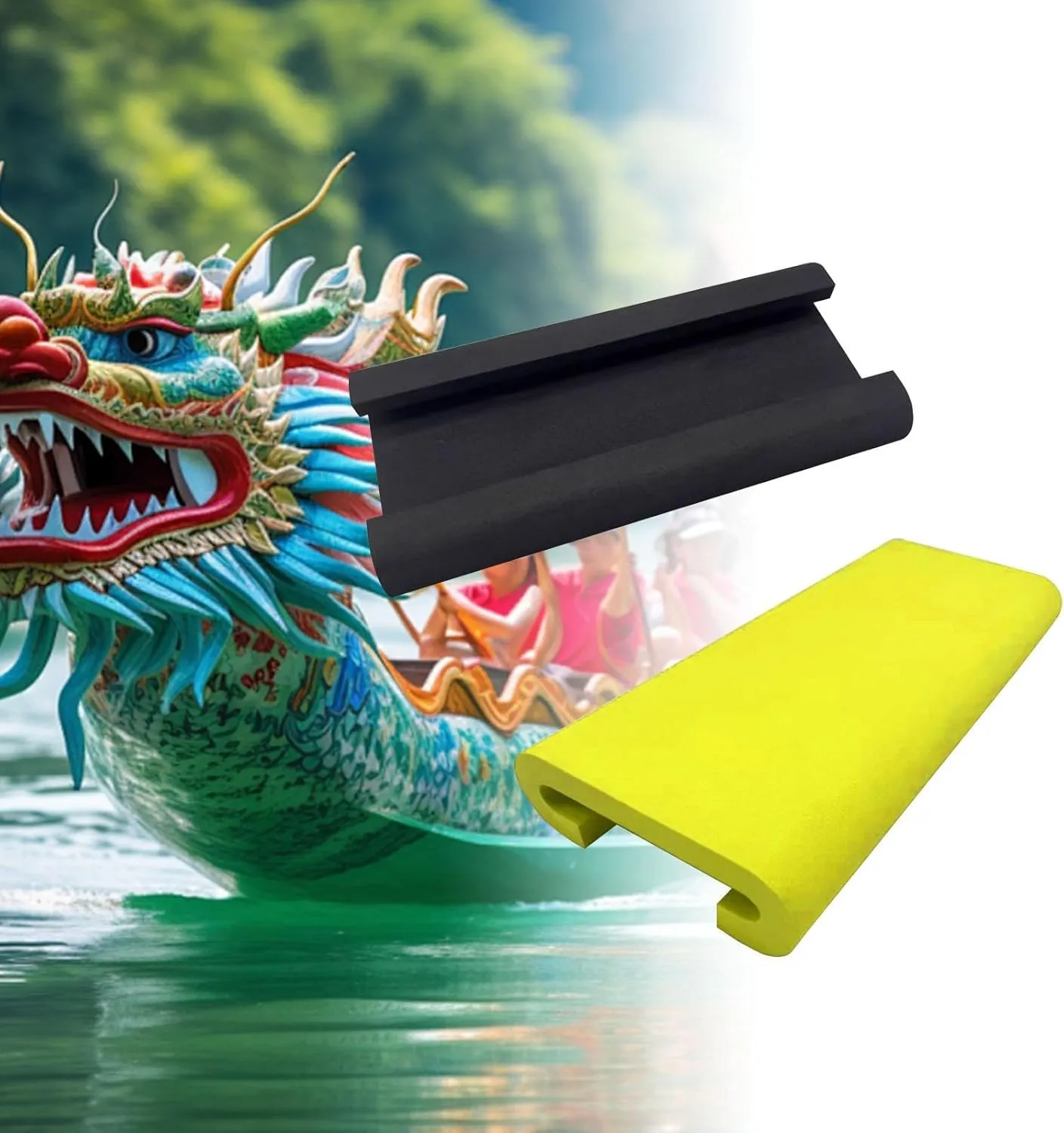 2Pcs Dragon Boat Seat Pads, EVA Fishing Seat Pads, Shock Absorption, Rowing Machine Seat Cushions