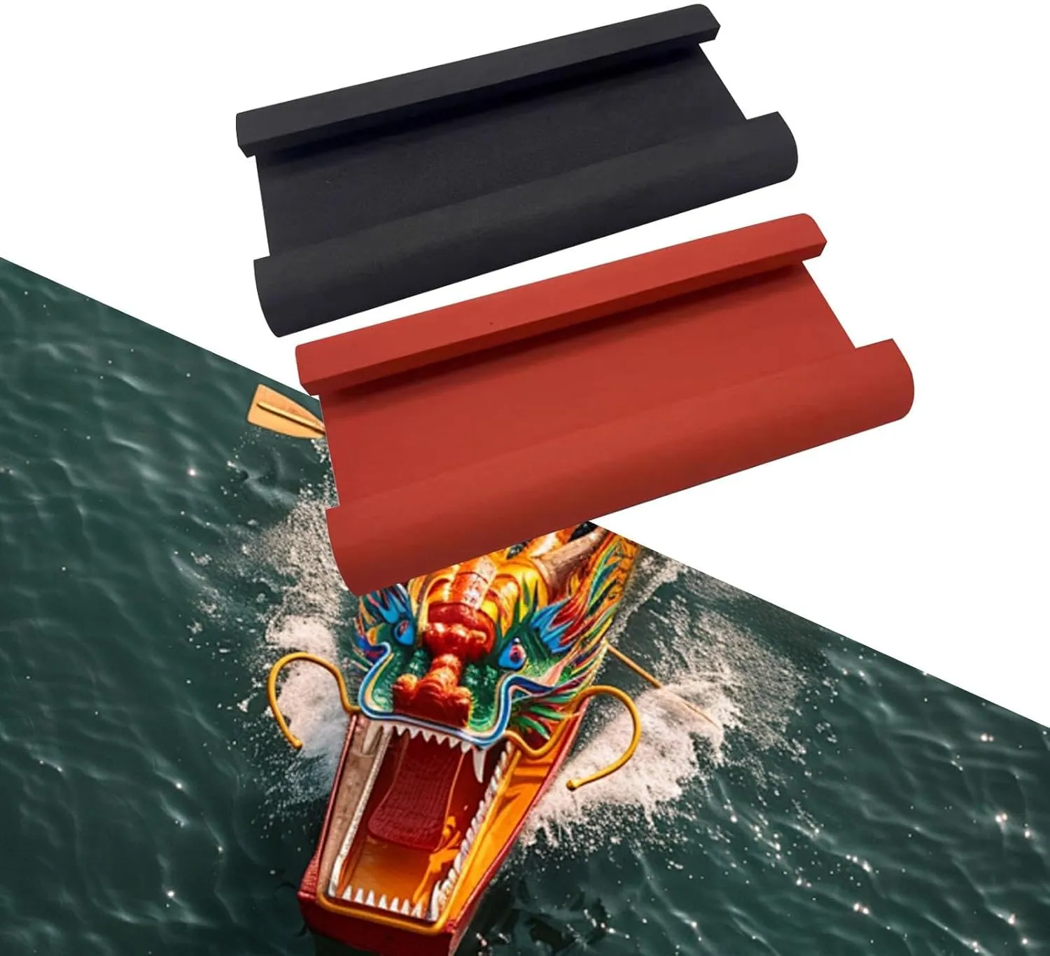 2Pcs Dragon Boat Seat Pads, EVA Fishing Seat Pads, Shock Absorption, Rowing Machine Seat Cushions