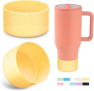 2PCS Glitter Silicone Boot for Hydrojug Traveler 32 oz 40 oz, Anti-Slip Protective Sleeve for Hydrojug Stainless Steel Tumbler, Bottom Cover Base Accessories