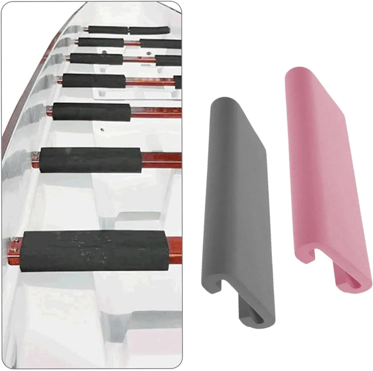2x Dragon Boat Cushions Paddle Seats Fishing Seat Pads Padded for Outdoor Competition, Pink and Grey
