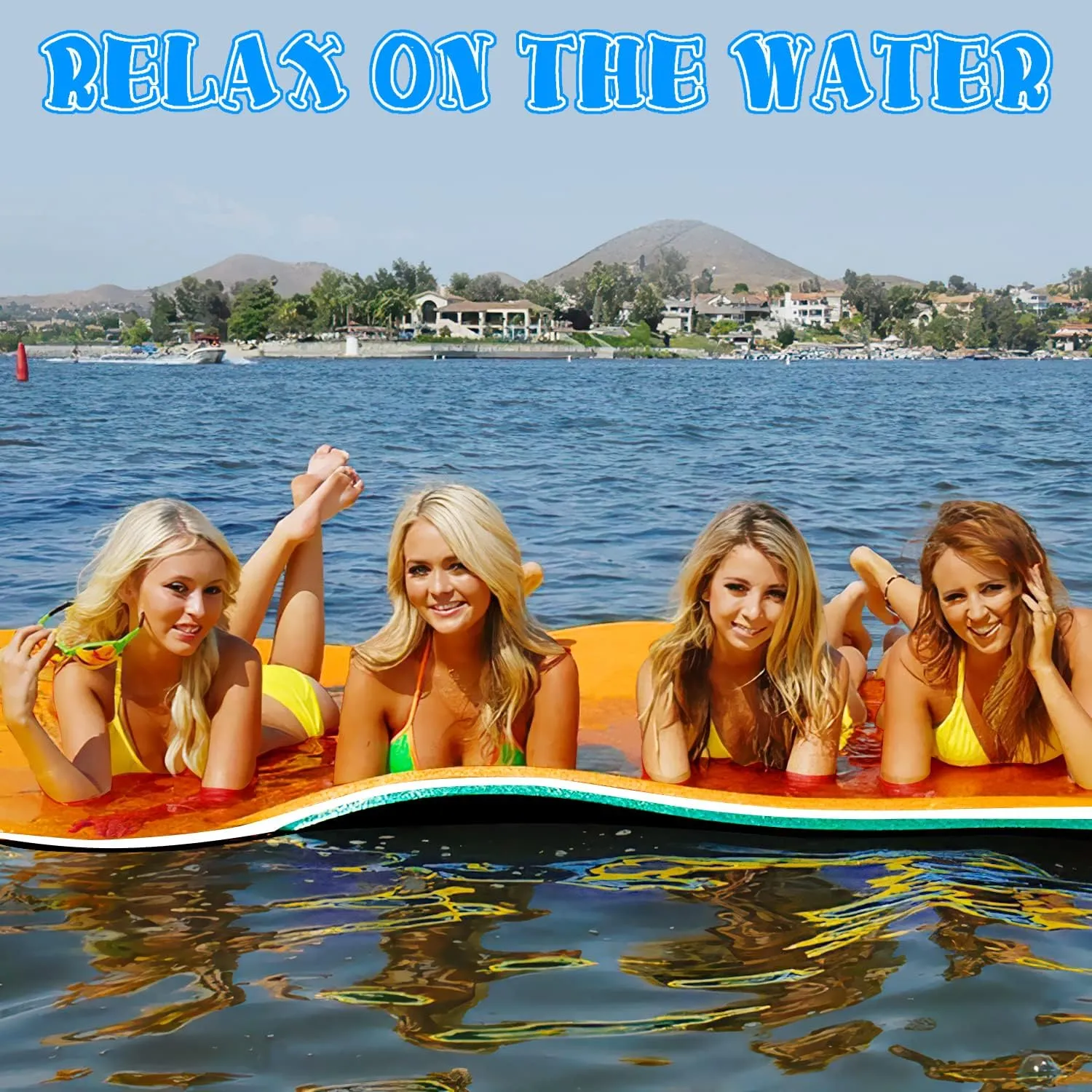 3 Layers XPE Foam Floating Mat Water Mats, 7/9/12/18 Ft Tear-Resistant Lily Pad Lilly Pad Water Matt, Lily Pad Floating Swim Mat for Lake, Ocean, Beach, River