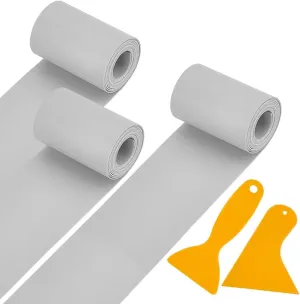 3 Rolls Kayak Patches with 2 Pcs Ship Repairing Scrapers, Gainsboro PVC Raft Patches Waterproof Boat Repair Patches Boat Repair Kit for Inflatable Raft Boat Canoe Kayak