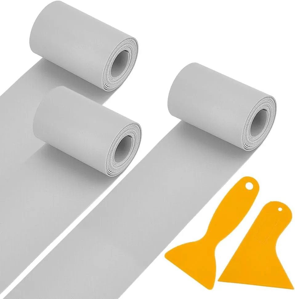 3 Rolls Kayak Patches with 2 Pcs Ship Repairing Scrapers, Gainsboro PVC Raft Patches Waterproof Boat Repair Patches Boat Repair Kit for Inflatable Raft Boat Canoe Kayak