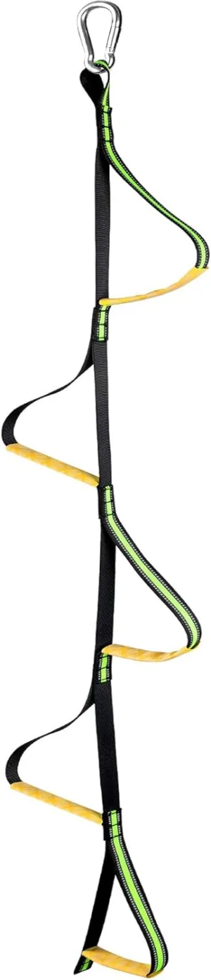 5 Step Climbing Aider for Hunting - Lightweight Stick With Webbing Rope Ladder for Safety, Outdoor Climbing, Caving, Canyoning
