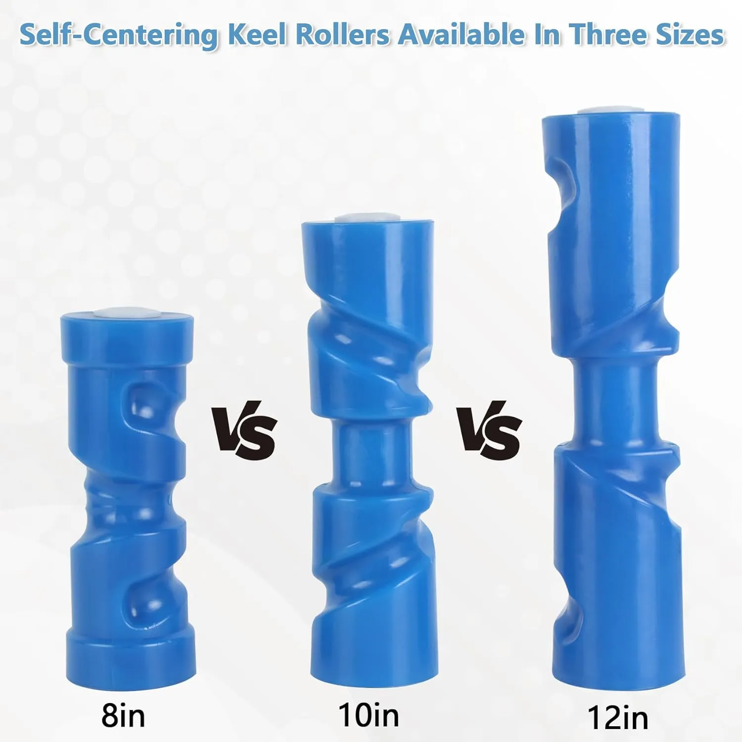 8in/10in/12in Self Centering Boat Trailer Keel Rollers,Boat Trailer Roller,Keel Rollers for Boat,Boat Rollers Bow Roller for Trailer Boat Trailer Accessories Fits 5/8" Shaft (Blue/Orange)