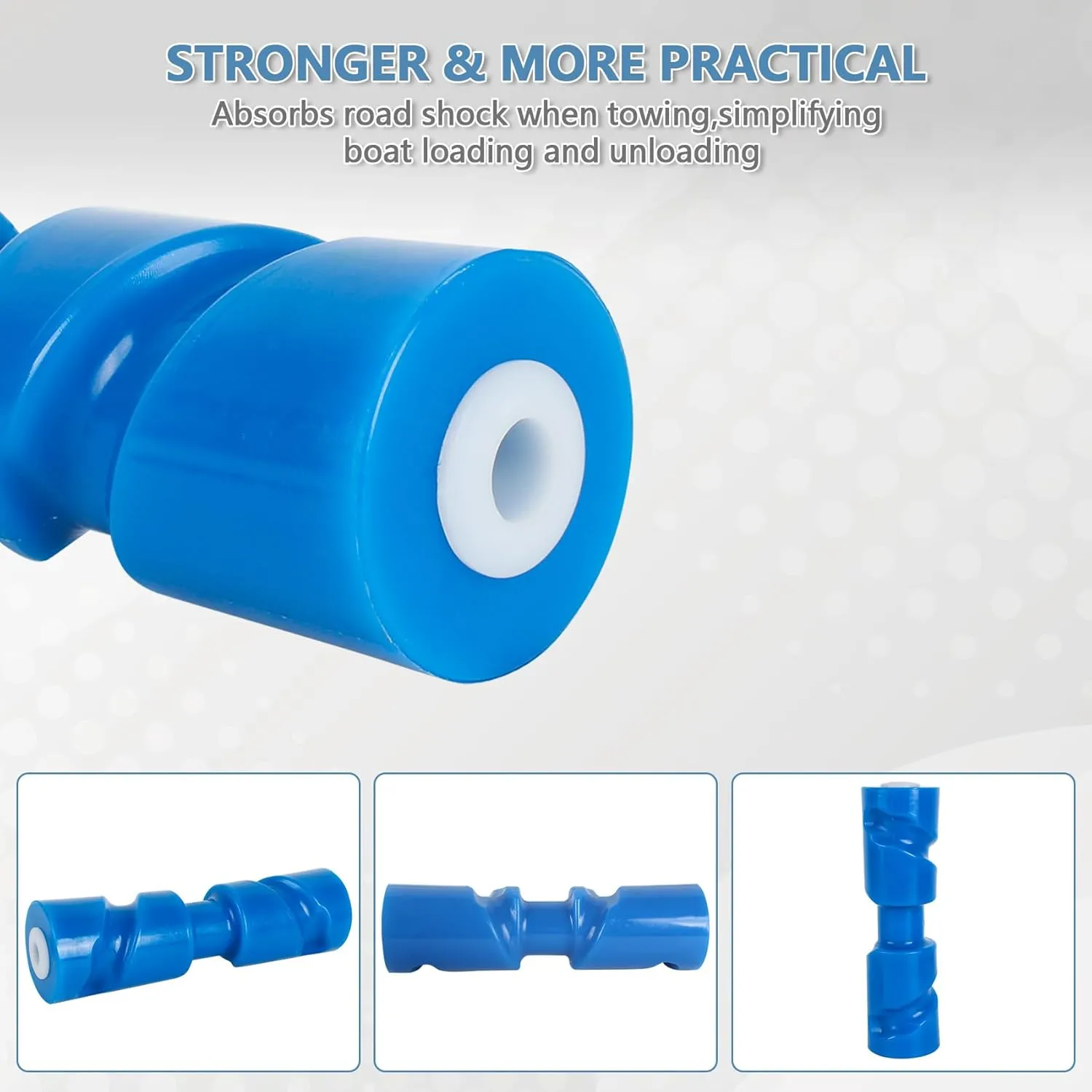 8in/10in/12in Self Centering Boat Trailer Keel Rollers,Boat Trailer Roller,Keel Rollers for Boat,Boat Rollers Bow Roller for Trailer Boat Trailer Accessories Fits 5/8" Shaft (Blue/Orange)