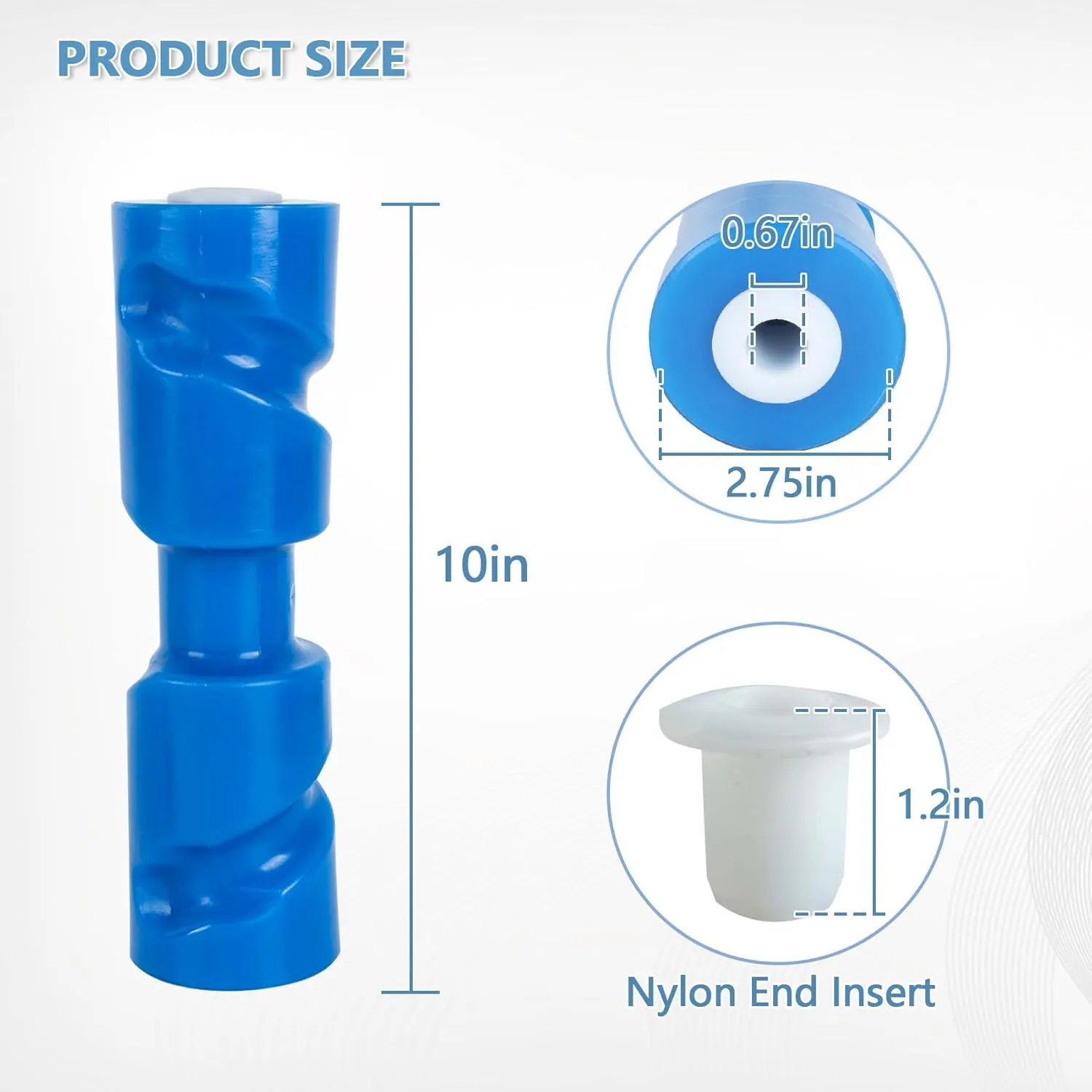 8in/10in/12in Self Centering Boat Trailer Keel Rollers,Boat Trailer Roller,Keel Rollers for Boat,Boat Rollers Bow Roller for Trailer Boat Trailer Accessories Fits 5/8" Shaft (Blue/Orange)