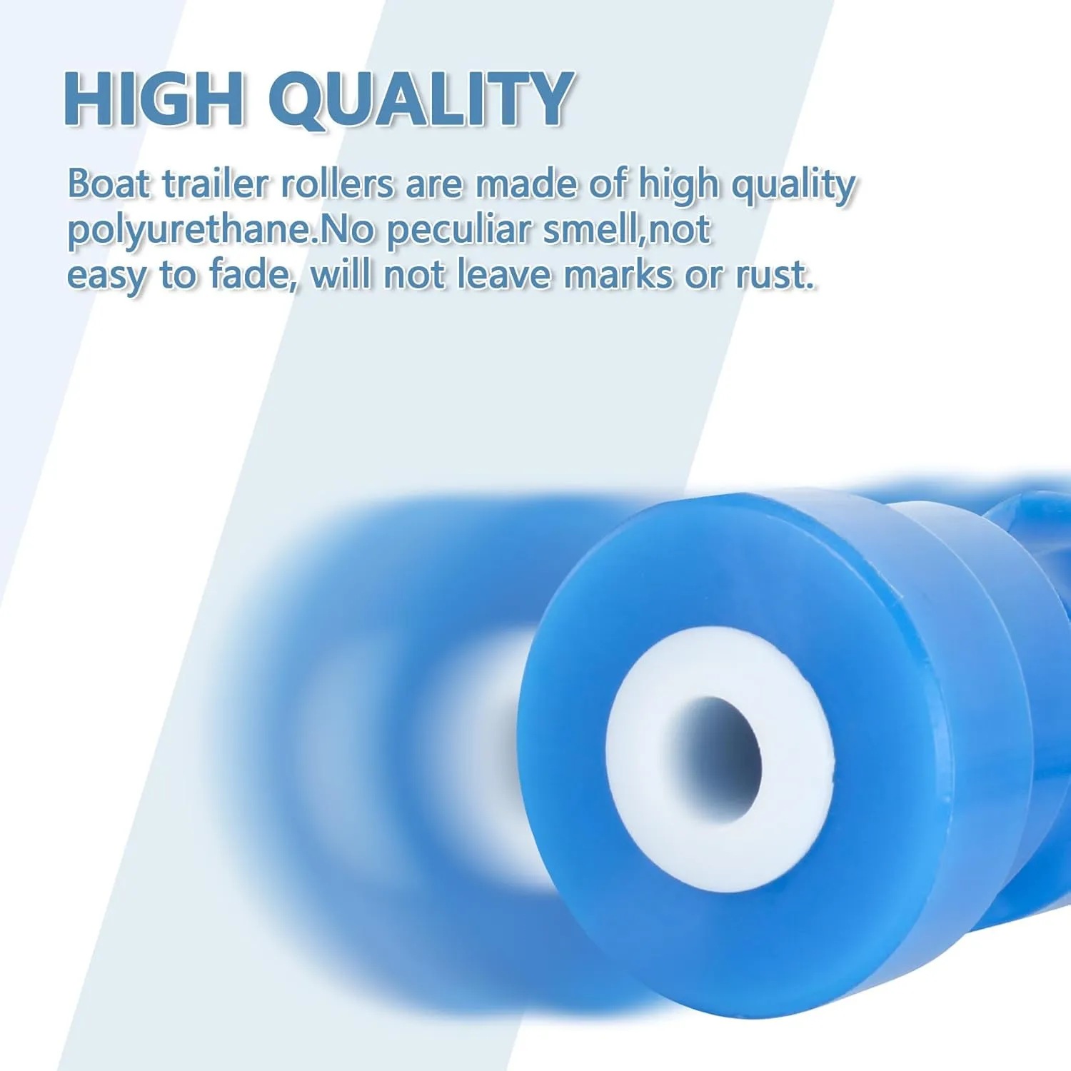 8in/10in/12in Self Centering Boat Trailer Keel Rollers,Boat Trailer Roller,Keel Rollers for Boat,Boat Rollers Bow Roller for Trailer Boat Trailer Accessories Fits 5/8" Shaft (Blue/Orange)