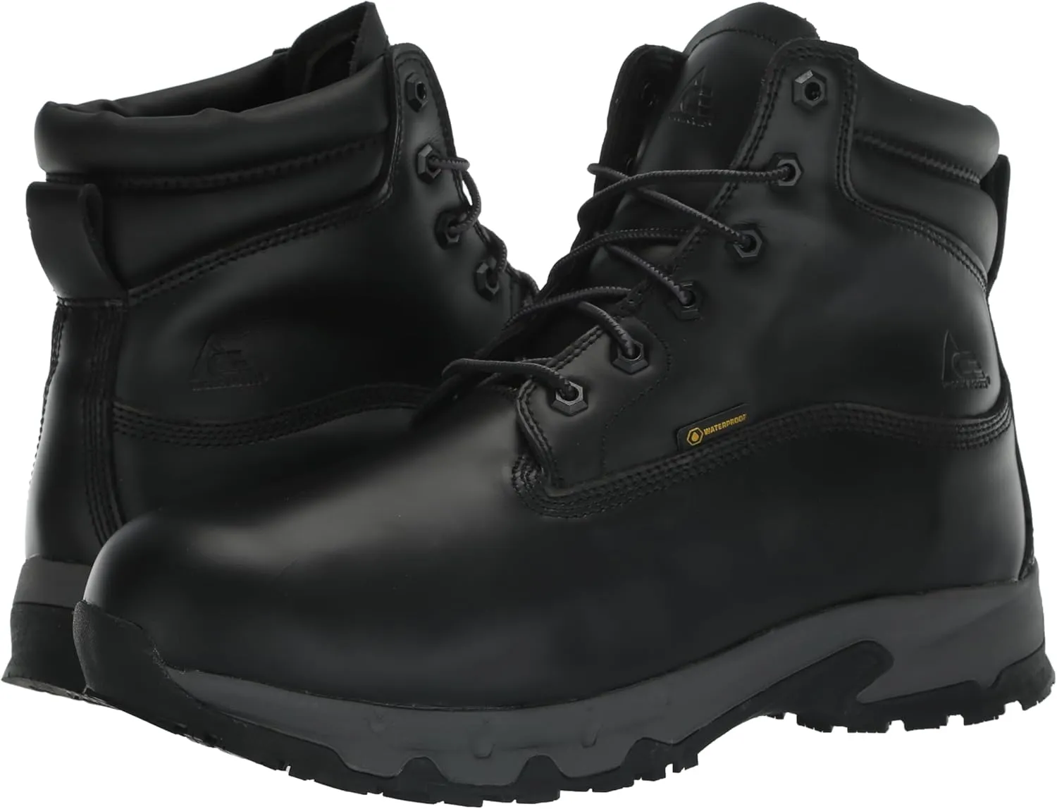 ACE Work Boots by SFC Pike Chill, Men's Composite Toe (CT) or Soft Toe Work Boots, Slip Resistant, Water Resistant, Black
