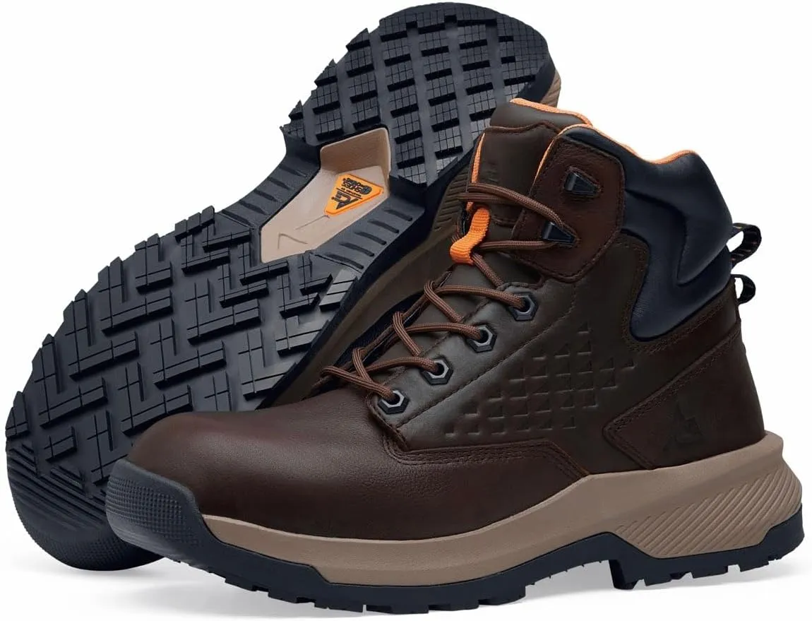 ACE Work Boots Everglades, Men's 6" Nano Composite Toe (NCT) Work Boots, Slip Resistant, Water Resistant