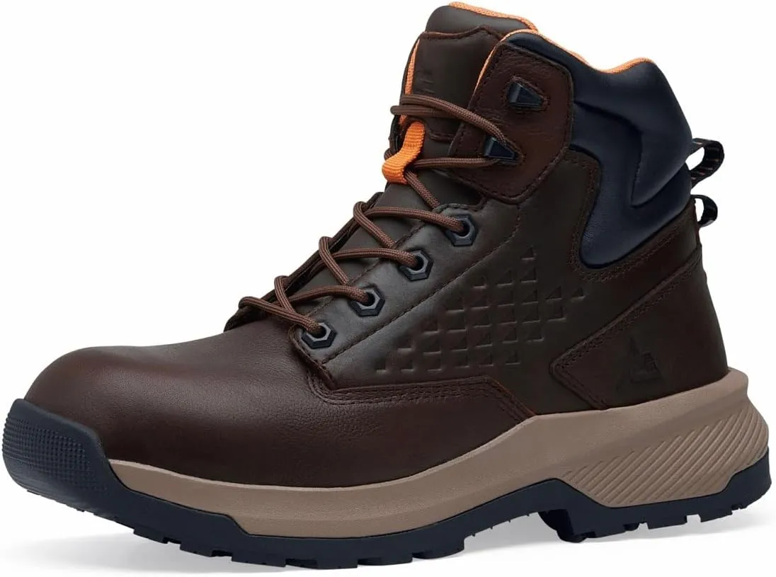ACE Work Boots Everglades, Men's 6" Nano Composite Toe (NCT) Work Boots, Slip Resistant, Water Resistant