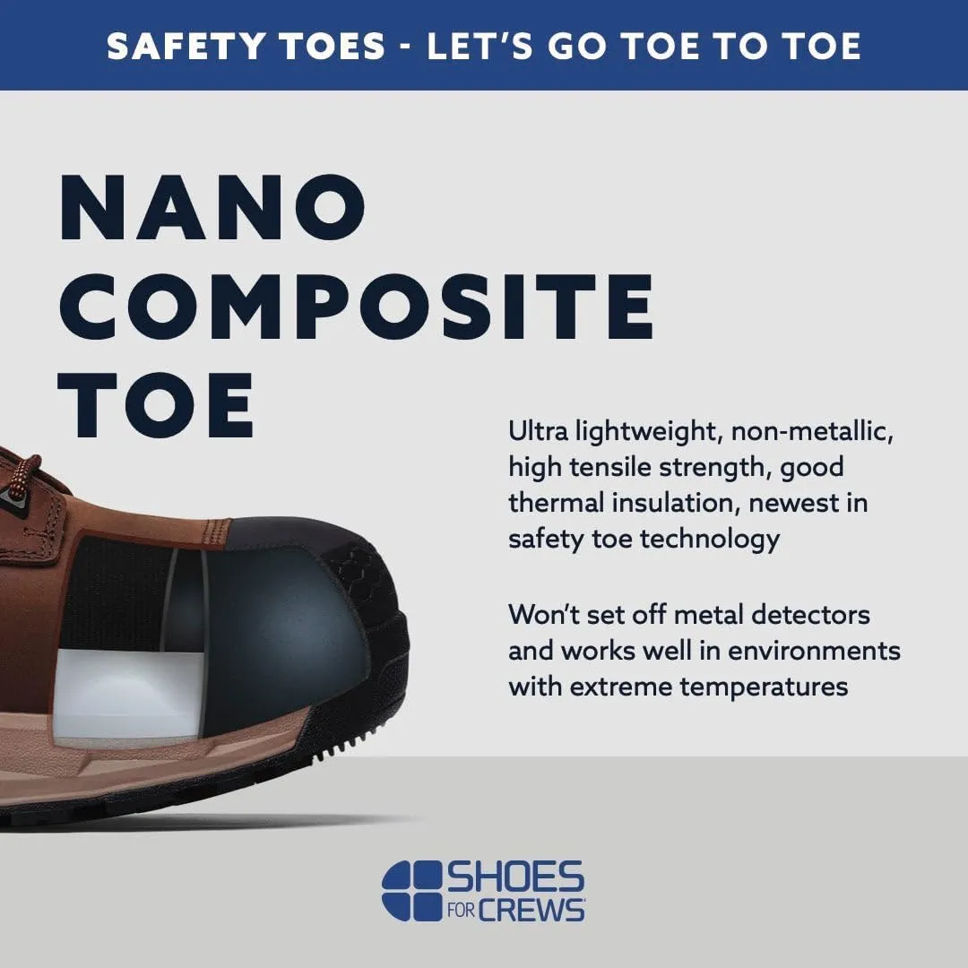 ACE Work Boots Glacier, Men's Steel Toe (ST) and Nano Composite Toe (NCT) Work Boots, Slip Resistant, Water Resistant, Black