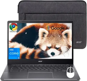 acer Chromebook Plus 514 Laptop with Google AI, Intel 8-Core i3-N305, 8 GB LPDDR5, 1 TB SSD, 14" FHD IPS Touch Screen, Wi-Fi 6E, 1080P Webcam, Chrome OS, 7-in-1 Docking Station, Wireless Mouse