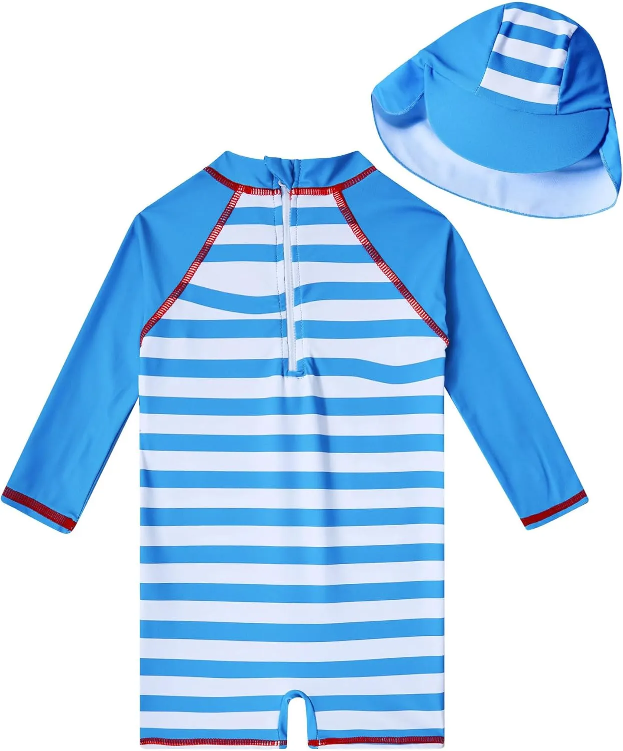 ADUKIDE Baby Boys Swimsuit Summer Beach Rash Guard Swimwear One Piece Sunsuit with Sun Hat 3-24 Months
