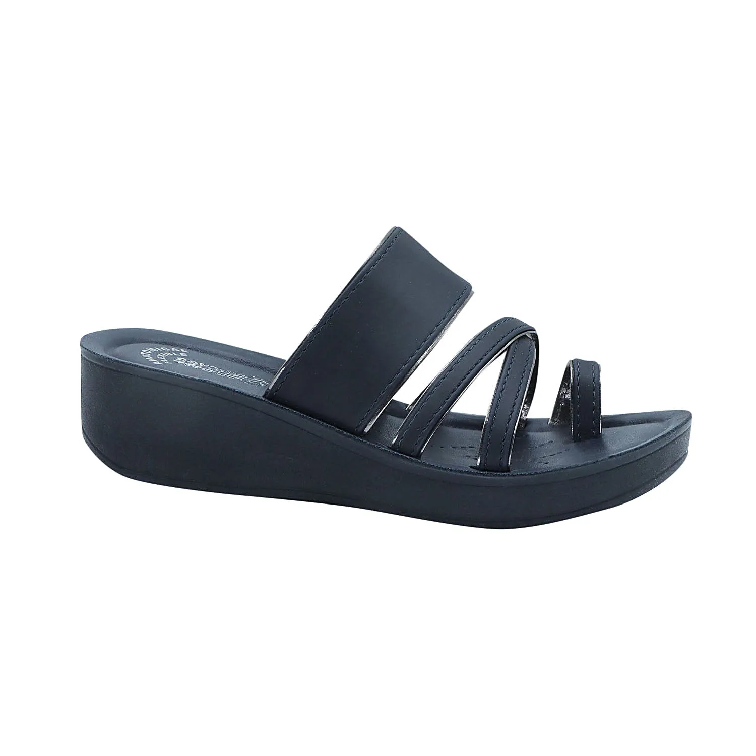 Aerowalk Women Navy Blue Toe Ring  Sandal with Slip-on Closure (AT16_N.BLUE)