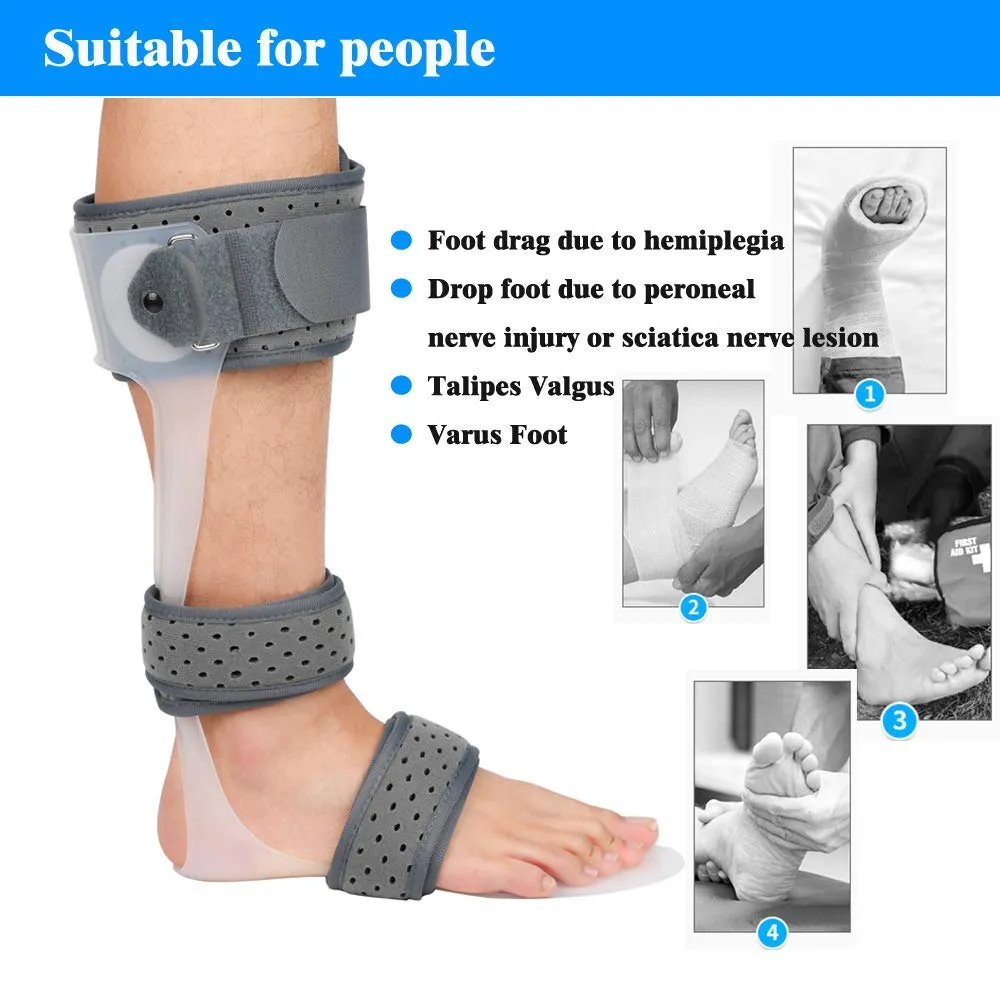 AFO Drop Foot Brace Medical Ankle Foot Orthosis Support Foot Drop Postural Correction Brace (Left/M)