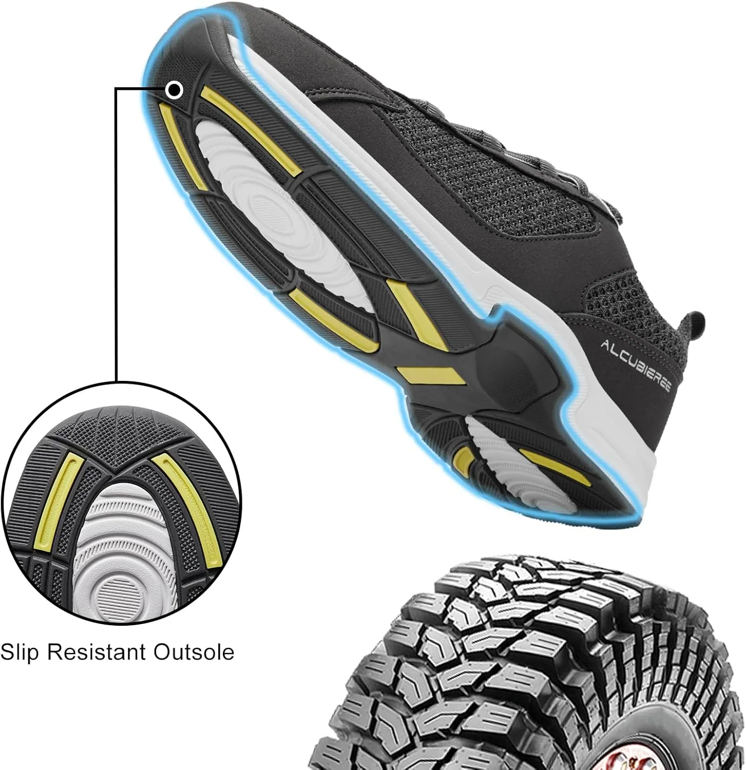alcubieree OTR Mens Walking Shoes Diabetic Orthopedic Sneakers for Plantar Fasciitis