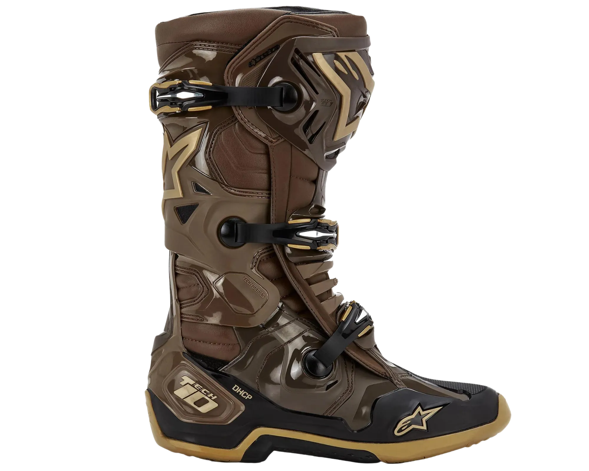 ALPINESTARS 2023 LE SQUAD TECH 10 DARK BROWN/KANGAROO GOLD BOOTS