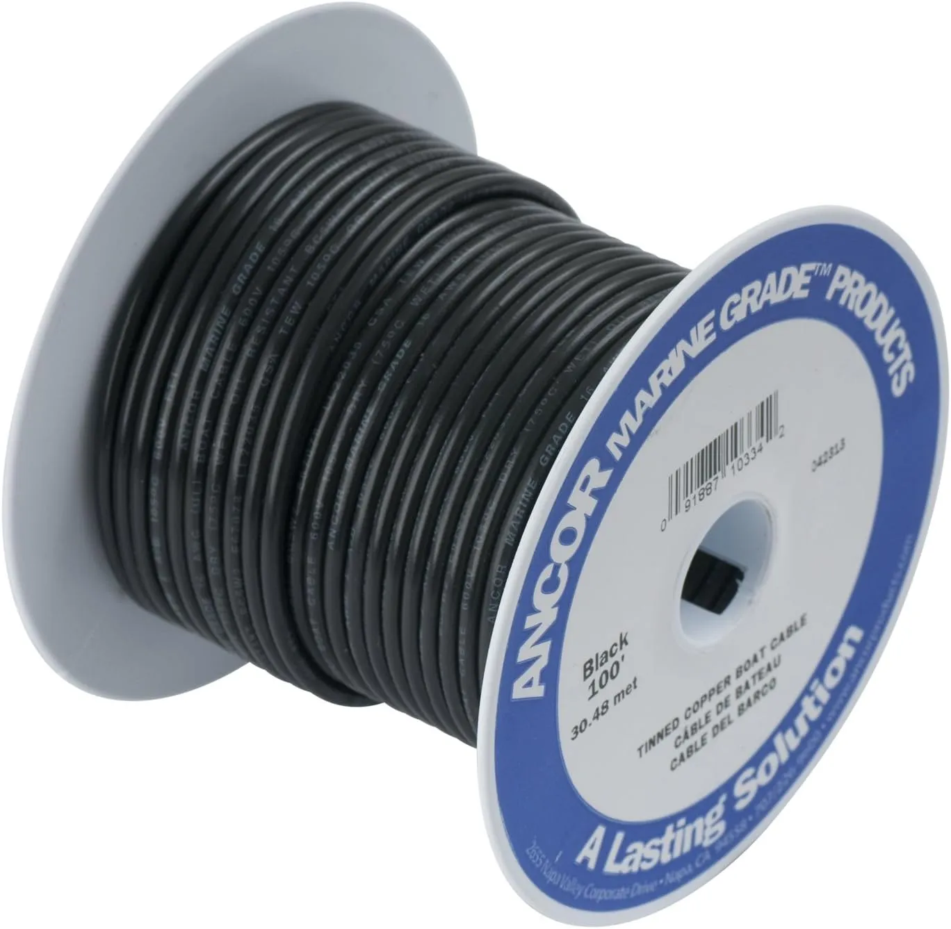 Ancor 106040 Marine Grade Electrical Primary Tinned Copper Boat Wiring (12-Gauge, Black, 400-Feet)