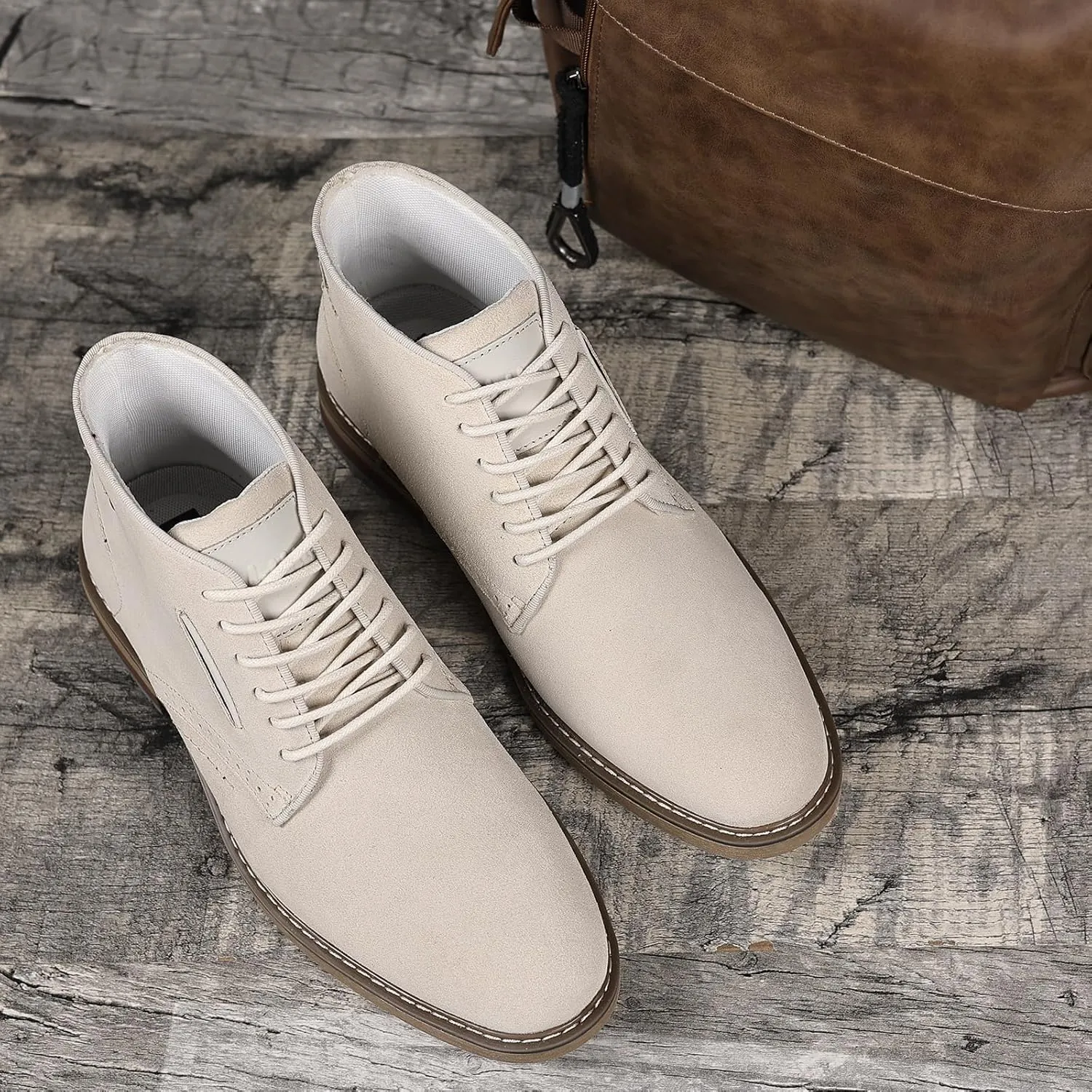 Arkbird Mens Chukka Boots Suede Leather Classic Fashion Casual Ankle Lace-up Dress Boots for Men