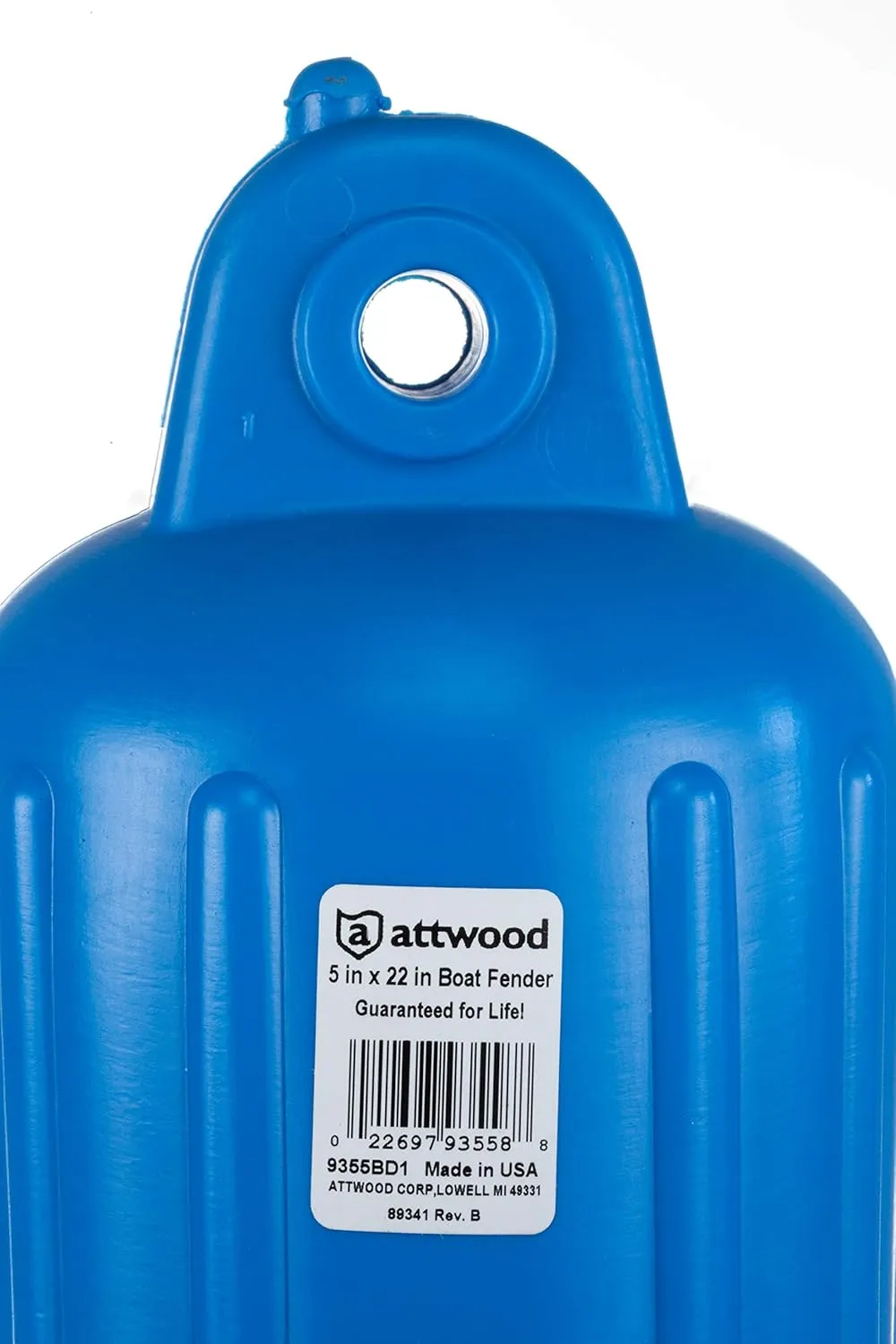 Attwood 9356D1 Softside Oval Boat Fender with Thick-Wall Reinforced Eye Ends