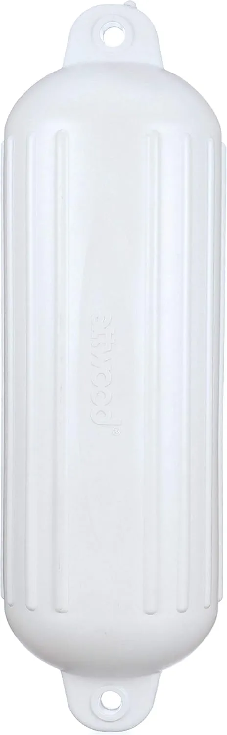 Attwood 9358-1 Softside UV-Resistant Marine Oval Mooring Fender, White, 8-Inch x 26-Inch