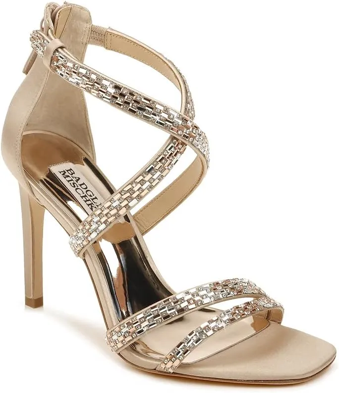Badgley Mischka Women's Back Zip, Heeled Sandal