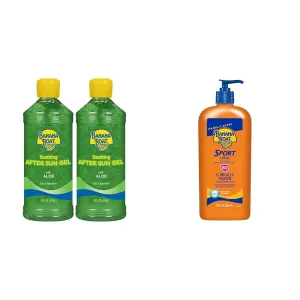 Banana Boat After Sun Gel Twin Pack with Sport Ultra Sunscreen Lotion SPF 50, 12oz