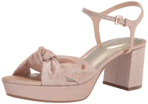 Bandolino Women's Prezley Heeled Sandal, Champagne 111, 8.5