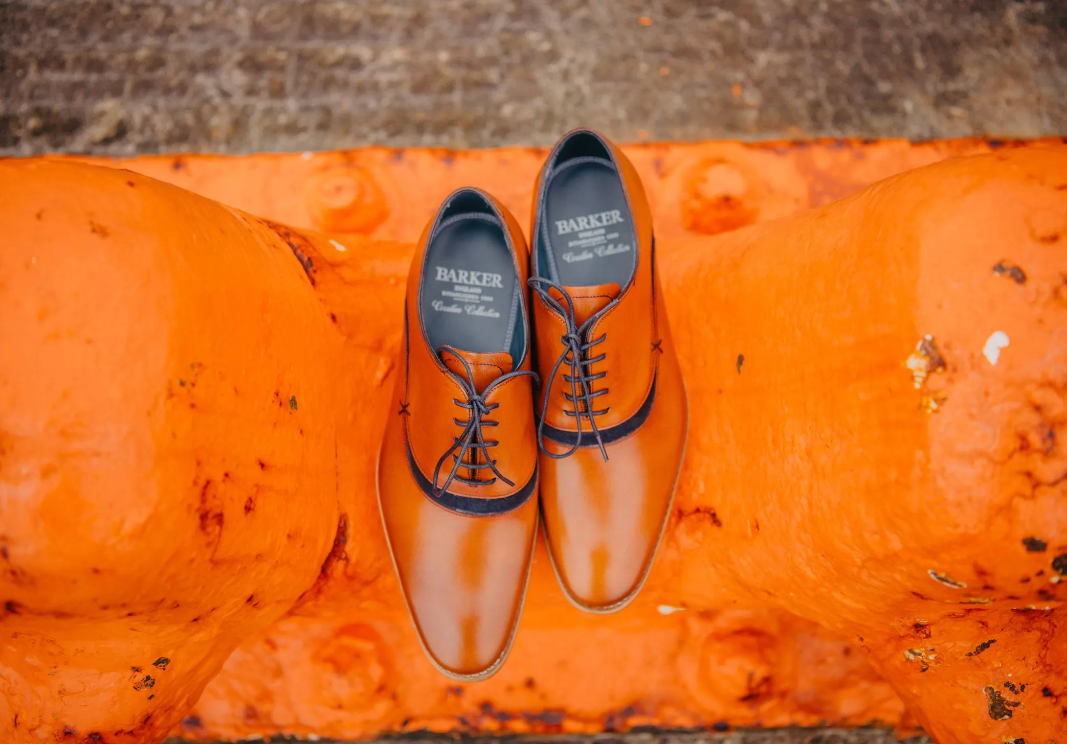 Barker Emerson - Antique Rosewood/Navy Suede