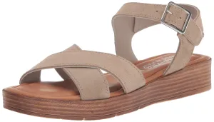 Bella Vita Made in Italy Women's Car-Italy Flat Sandal, Stone Suede Leather, 6.5