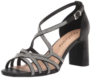 Bella Vita Women's Aliette Heeled Sandal, Black Metallic, 11 X-Wide