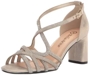 Bella Vita Women's Aliette Heeled Sandal, Soft Gold Metallic, 11 X-Wide