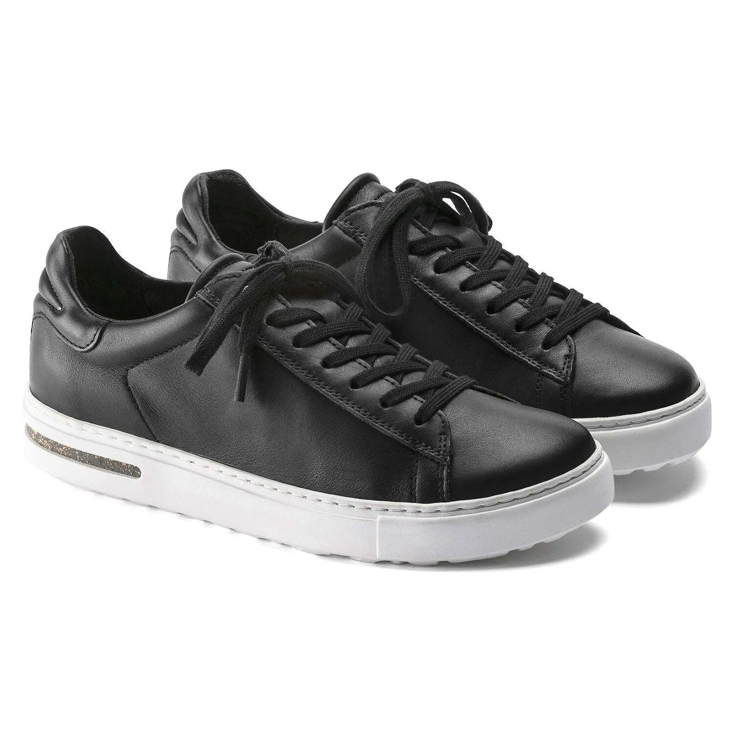 Bend Low, Natural Leather - Black leather sneaker