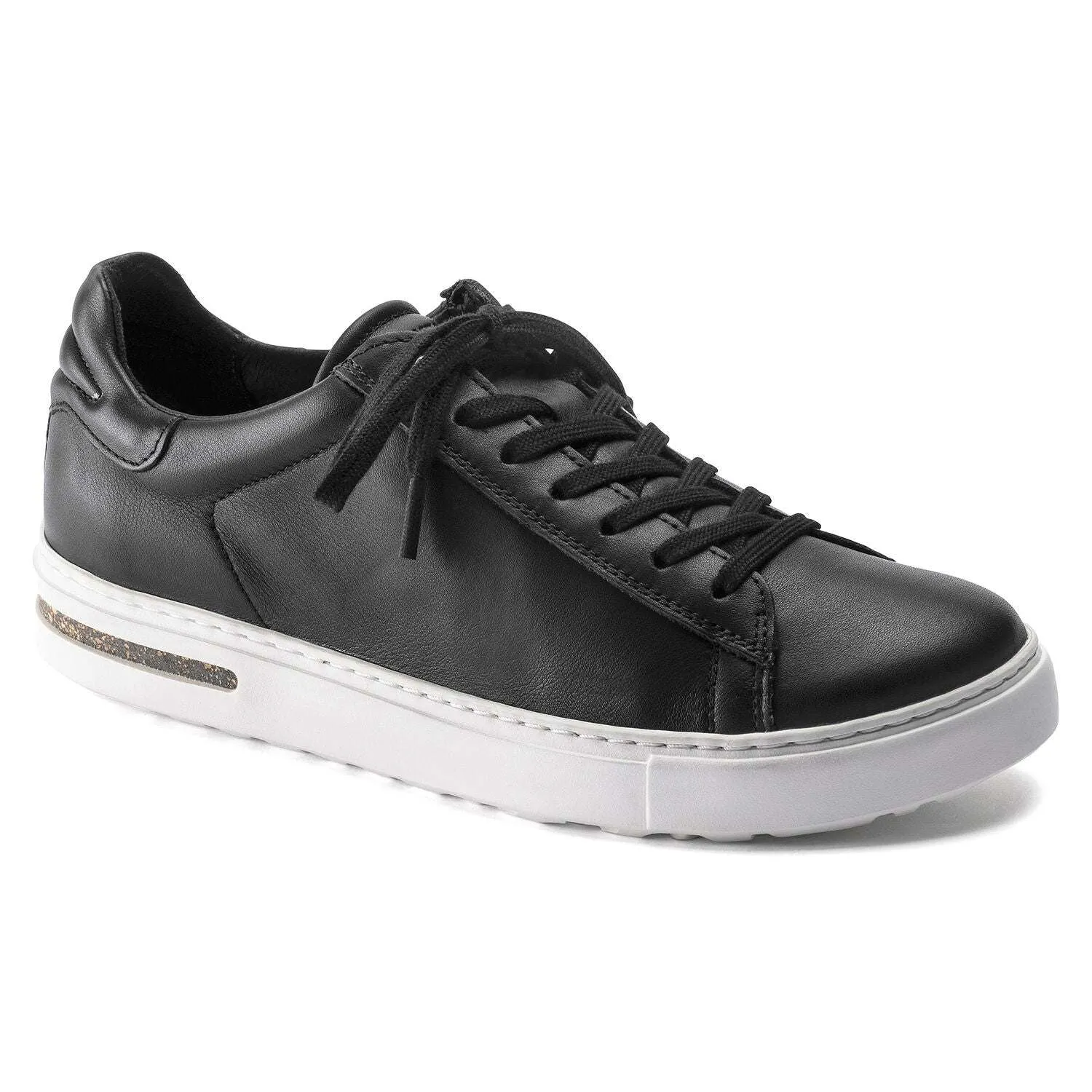 Bend Low, Natural Leather - Black leather sneaker