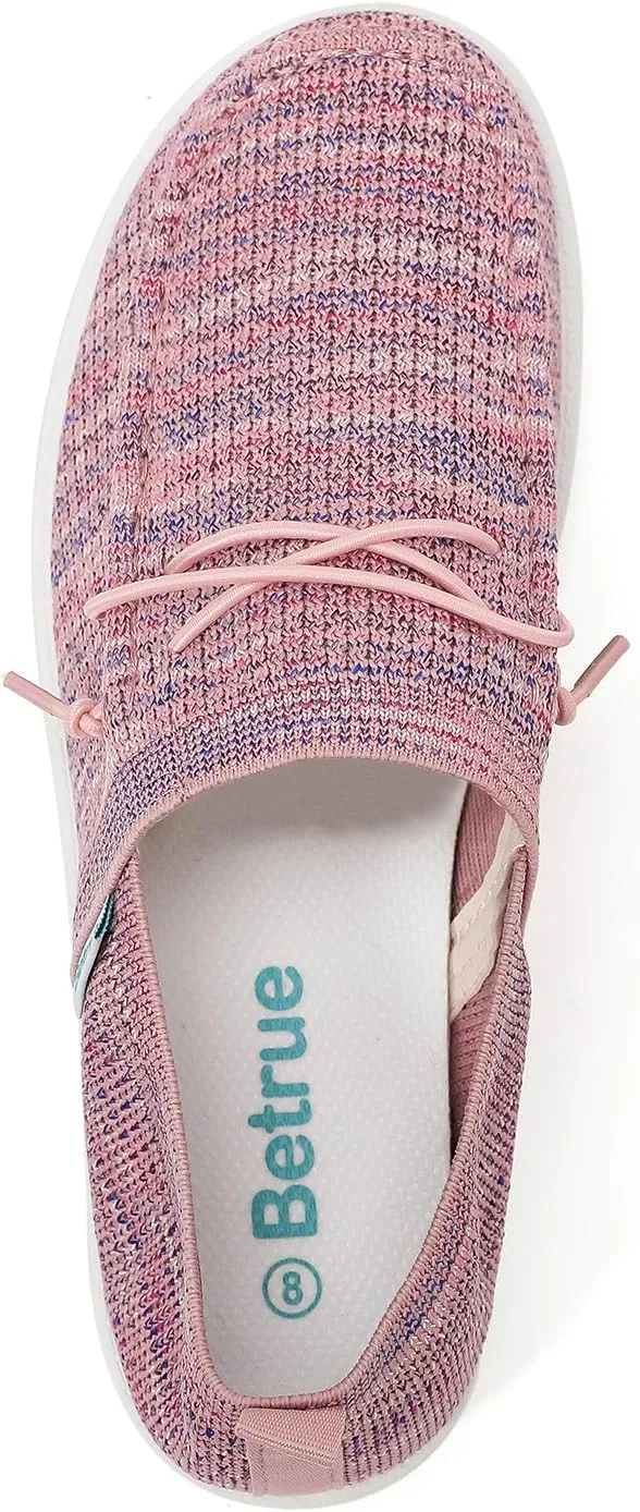 Betrue Lightweight Boat Shoes for Women, Womens Casual Loafers, Womens Slip On Deck Shoes, Breathable Canvas Walking Shoes for Women
