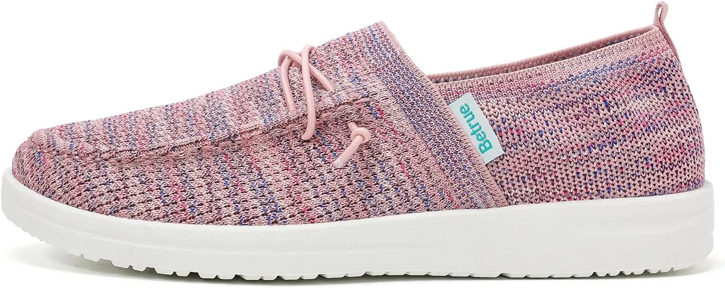 Betrue Lightweight Boat Shoes for Women, Womens Casual Loafers, Womens Slip On Deck Shoes, Breathable Canvas Walking Shoes for Women