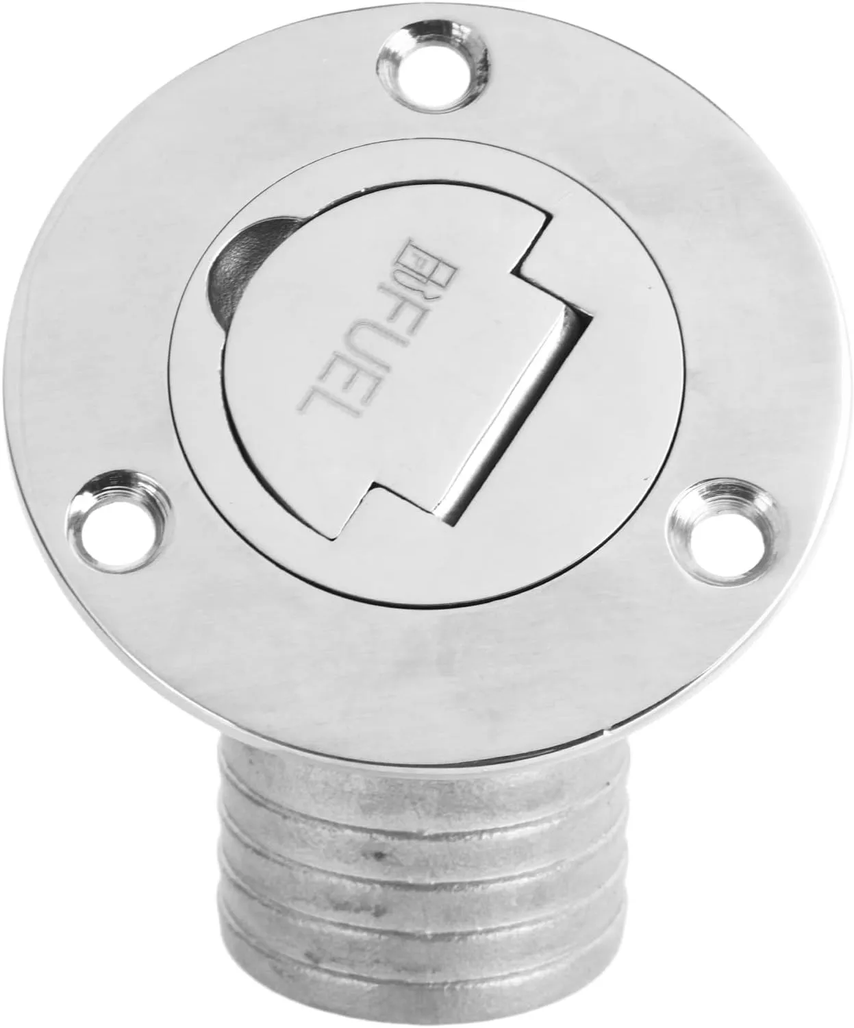 Boat Deck Filler, 45° 316 Stainless Steel 38mm Keyless Cap Marine Yacht Deck Fill (FUEL)