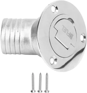 Boat Deck Filler, 45° 316 Stainless Steel 38mm Keyless Cap Marine Yacht Deck Fill (FUEL)