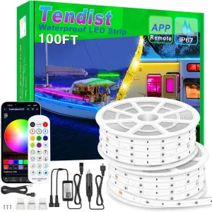 Boat Lights LED Waterproof 100FT, Marine Light Strip App Control, 12V RGB Pontoon LED Boat Lights Interior and Exterior, Night Fishing Lighting for Jon Boats, Yacht, Kayak, Cabin