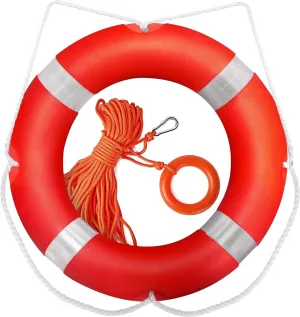 Boat Safety Throw Rings - Life Buoy Ring with Water Floating Lifesaving Rope - Compiled with Solas 74/96