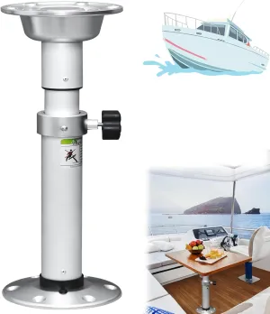 Boat Table Pedestal Adjustable, Aluminum Alloy Detachable RV Table Legs for RV Marine Boat Yacht Caravan Motorhome, 19.7-28 Inch Height Range Marine Adjustable Table Pedestal