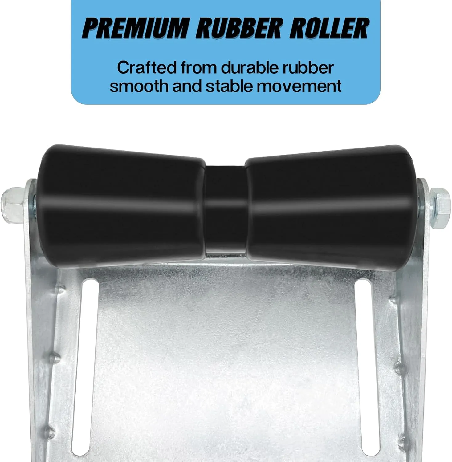 Boat Trailer Roller with Brackets 8" 10" 12" Galvanized Steel and Black Rubber Keel Roller for Boat Trailer