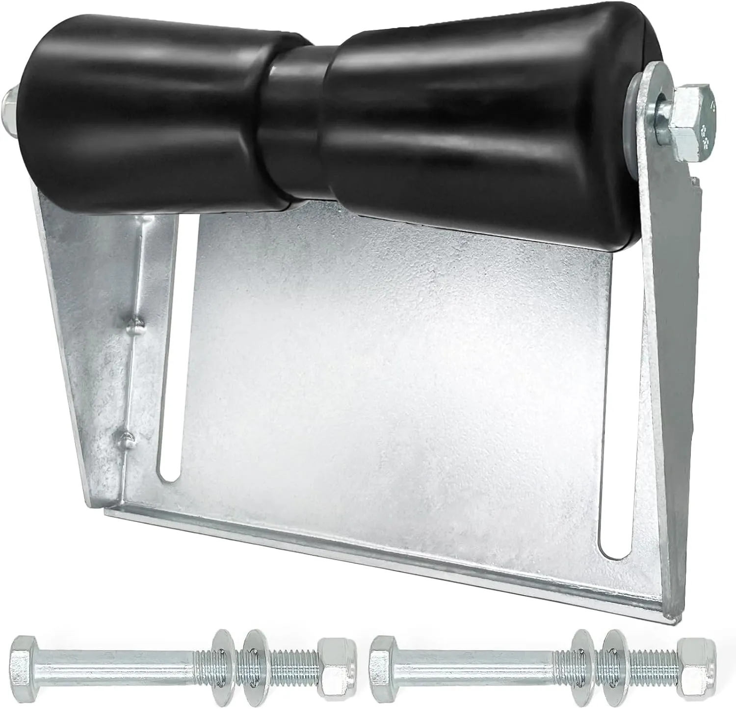 Boat Trailer Roller with Brackets 8" 10" 12" Galvanized Steel and Black Rubber Keel Roller for Boat Trailer