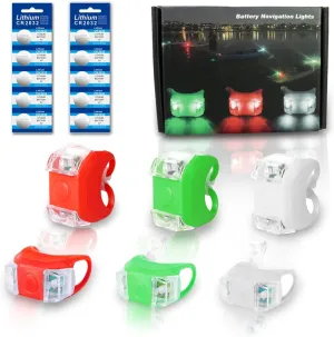 Botepon Kayak Lights for Night Kayaking, Battery Operated Red and Green Navigation Lights for Dinghy, Canoe, Jetski