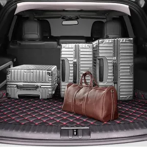 Car Cargo Liners for Mitsubishi Outlander PHEV 2016-2019, PU Leather Rear Trunk Mats Boot Mats Liner Pad Cargo Tray Liners Carpets Waterproof Anti-Slip All Weather Protector Interior Accessories