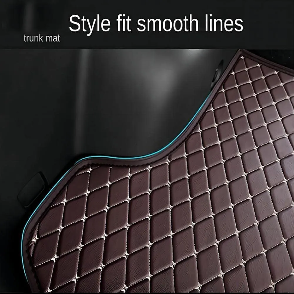 Car Leather Boot Mats for Mitsubishi Mirage 2012-2022, All-Weather Boot Liner Waterproof Non-Slip Cargo Carpet Protective Mat,D