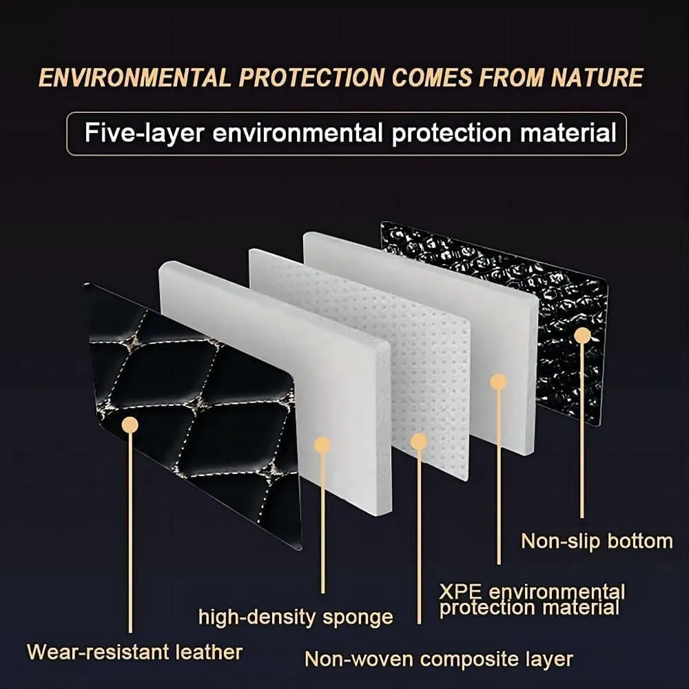 Car Leather Boot Mats for Mitsubishi Mirage 2012-2022, All-Weather Boot Liner Waterproof Non-Slip Cargo Carpet Protective Mat,D